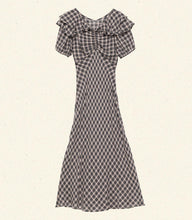 Load image into Gallery viewer, GWYNEIRA DRESS -- NAVY COUNTRYSIDE PLAID