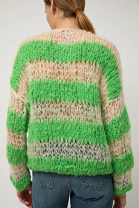 Guðrun & Guðrun Kavi Stripe Sweater in White and Green