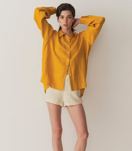 HAVA LINEN TOP -- SUNFLOWER