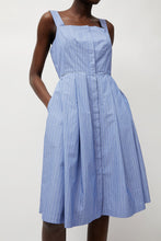 Load image into Gallery viewer, Heather Harlan Party Dress in Wedgewood and White Stripe