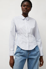 Load image into Gallery viewer, Heather Harlan Waisted Shirt in English Stripe