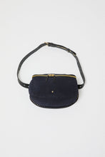 Load image into Gallery viewer, Herbert Frere Soeur La New Grande Lili Velours Bag in Noir and Bleu Universe