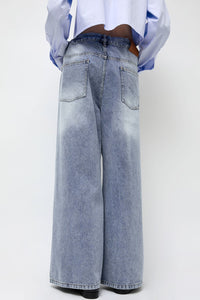 Highlight Studio Denim Sharing Pants in Light Blue