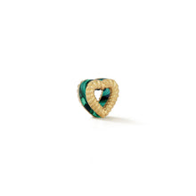 Load image into Gallery viewer, New Leona Collection Heart Slider Malachite Inlay Charm