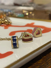 Load image into Gallery viewer, New Leona Collection Heart Slider Lapis Inlay Charm