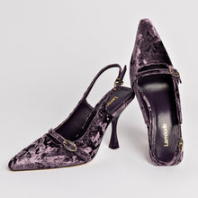 Load image into Gallery viewer, Ines Hi Pump In Purple Velvet