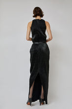 Load image into Gallery viewer, INSHADE Pleated Eco Leather Skirt in Black