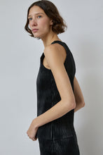 Load image into Gallery viewer, INSHADE Pleated Eco Leather Top in Black