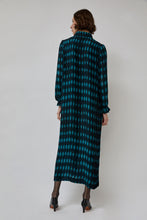 Load image into Gallery viewer, INSHADE Pleated Shirt Dress in Blue and Green Plaid