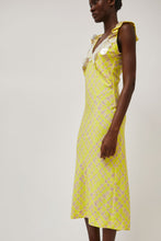 Load image into Gallery viewer, INSHADE V Neck Sequin Dress in Light Yellow Plaid