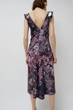 Load image into Gallery viewer, INSHADE V Neck Sequin Dress in Purple Landscape