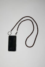 Load image into Gallery viewer, Ina Seifart Handykette Iphone Necklace in Brown with White Thread