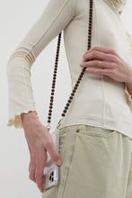 Load image into Gallery viewer, Ina Seifart Handykette Iphone Necklace in Brown with White Thread