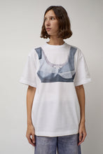 Load image into Gallery viewer, KSENIASCHNAIDER T-Shirt with Augmented Denim Top in White