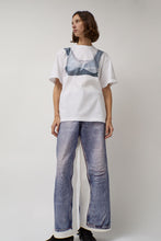 Load image into Gallery viewer, KSENIASCHNAIDER T-Shirt with Augmented Denim Top in White