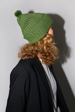 Load image into Gallery viewer, Karakoram Fold Up Long Pom Pom Beanie in Grass