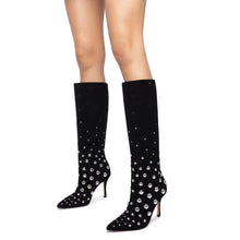 Load image into Gallery viewer, Kate Studs Boot In Black Suede