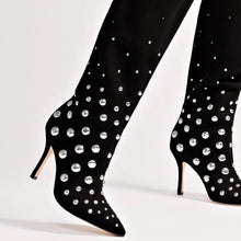 Load image into Gallery viewer, Kate Studs Boot In Black Suede