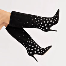 Load image into Gallery viewer, Kate Studs Boot In Black Suede