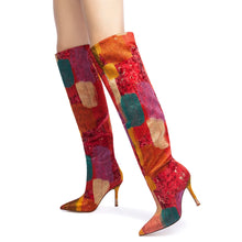 Load image into Gallery viewer, Larroudé x Markarian Boot In Red Patch Work Fabric