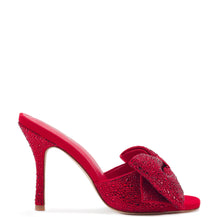 Load image into Gallery viewer, Elle Mule Crystal In Scarlet Suede