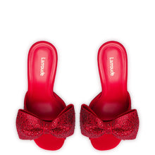 Load image into Gallery viewer, Elle Mule Crystal In Scarlet Suede