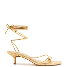 Load image into Gallery viewer, Sara Sandal In Gold Metallic Leather