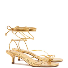 Load image into Gallery viewer, Sara Sandal In Gold Metallic Leather