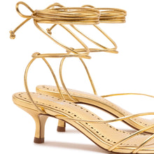 Load image into Gallery viewer, Sara Sandal In Gold Metallic Leather