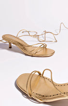 Load image into Gallery viewer, Sara Sandal In Gold Metallic Leather