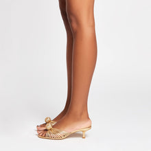 Load image into Gallery viewer, Valerie Mule In Gold Metallic Leather