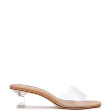 Load image into Gallery viewer, Vivi Lucite Mule In Tan Leather and Vinyl