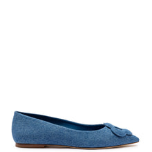 Load image into Gallery viewer, Flora Ballet Flat In Blue Denim