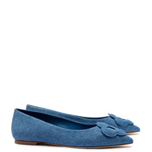 Load image into Gallery viewer, Flora Ballet Flat In Blue Denim