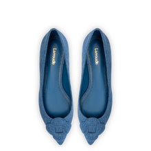 Load image into Gallery viewer, Flora Ballet Flat In Blue Denim