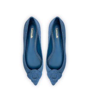 Flora Ballet Flat In Blue Denim