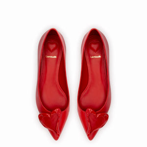 Lee Amore Flat In Scarlet Leather