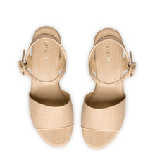 Load image into Gallery viewer, Miso Platform Strap Sandal In Beige Raffia