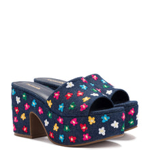 Load image into Gallery viewer, Miso Platform Sandal In Deep Blue Denim