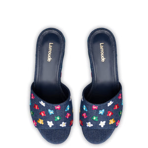 Miso Platform Sandal In Deep Blue Denim