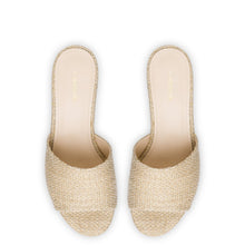 Load image into Gallery viewer, Miso Platform Sandal In Metallic Raffia