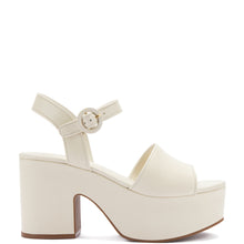 Load image into Gallery viewer, Miso Platform Strap Sandal In Ivory Leather