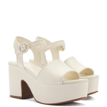 Load image into Gallery viewer, Miso Platform Strap Sandal In Ivory Leather