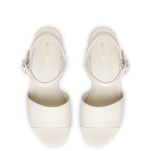 Miso Platform Strap Sandal In Ivory Leather