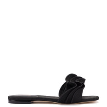 Load image into Gallery viewer, Ivy Ruffle Flat Mule In Black Raffia