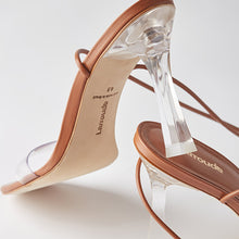 Load image into Gallery viewer, Gloria Sandal In Caramel Leather and Vinyl