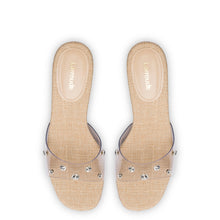 Load image into Gallery viewer, Vivi Lucite Mule in Clear Vinyl with Swarovski® Crystals