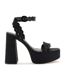 Load image into Gallery viewer, Dolly Broderie Sandal In Black Raffia