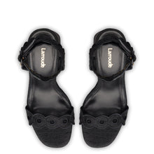 Load image into Gallery viewer, Dolly Broderie Sandal In Black Raffia