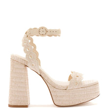 Load image into Gallery viewer, Dolly Broderie Sandal In Natural Raffia